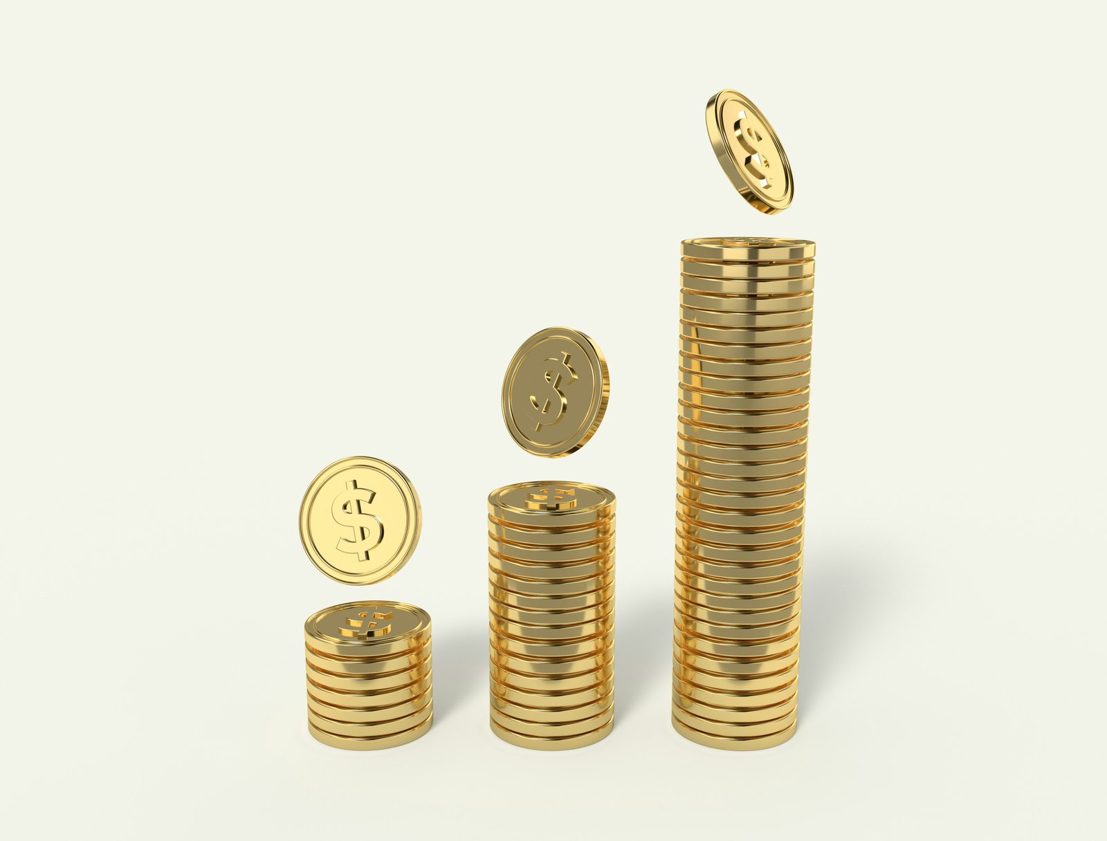 Monedas cayendo del cielo creando un buen colchon financiero